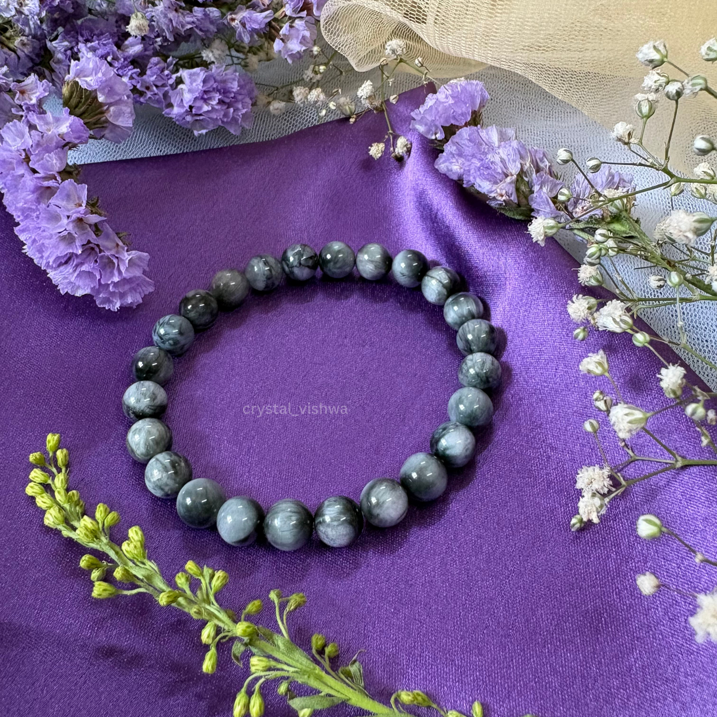 Grey Cats Eye Crystal Bracelet
